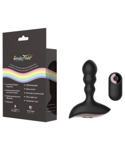 Gender Fluid Shake Rechargeable Remote-Controlled Silicone Anal Vibrator Black