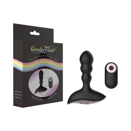 Gender Fluid Shake Rechargeable Remote-Controlled Silicone Anal Vibrator Black - Image 11