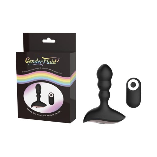Gender Fluid Shake Rechargeable Remote-Controlled Silicone Anal Vibrator Black - Image 12
