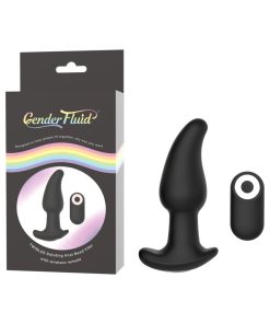 Gender Fluid Twirler Anal Vibe With Remote Silicone Black