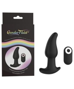 Gender Fluid Twirler Anal Vibe With Remote Silicone Black