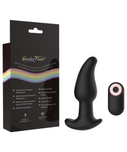 Gender Fluid Twirler Anal Vibe With Remote Silicone Black