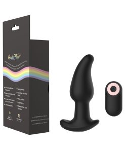 Gender Fluid Twirler Anal Vibe With Remote Silicone Black