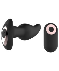 Gender Fluid Twirler Anal Vibe With Remote Silicone Black