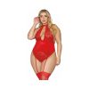 Dreamgirl Garter Teddy Lipstick Red Os Queen