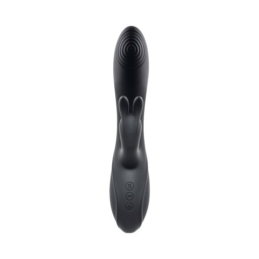 Evolved Rabbit Hole 3-In-1 Rechargeable Triple Stimulation Silicone Suction Vibrator Black - Image 2