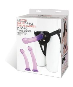 Lux Fetish Size Up 3-Piece Dildo & Harness Pegging Training Set