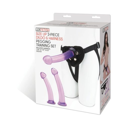 Lux Fetish Size Up 3-Piece Dildo & Harness Pegging Training Set - Image 8