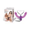 Lux Fetish Pleasure For 2 Double-Ended Strap-On Vibrating Double Dildo Purple