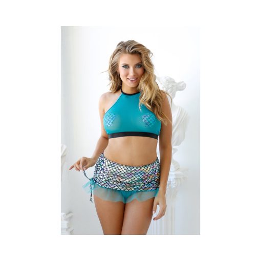 Fantasy Lingerie Play Beach Please Mermaid Costume Teal L/Xl - Image 2