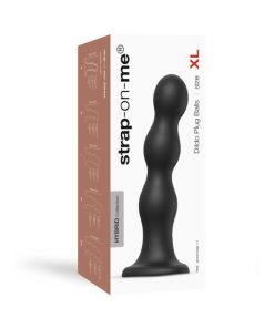 Strap-On-Me Hybrid Collection Silicone Dildo Plug Balls Black Xl
