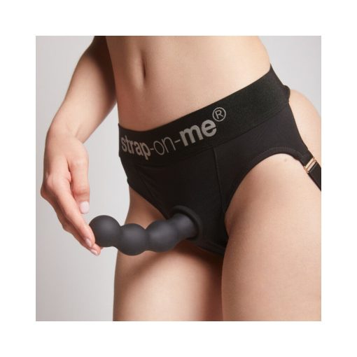 Strap-On-Me Hybrid Collection Silicone Dildo Plug Balls Black Xl - Image 5