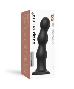 Strap-On-Me Hybrid Collection Silicone Dildo Plug Balls Black Xxl