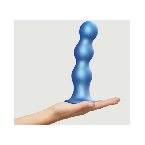 Strap-On-Me Hybrid Collection Silicone Dildo Plug Balls Metallic Blue Xxl - Image 2