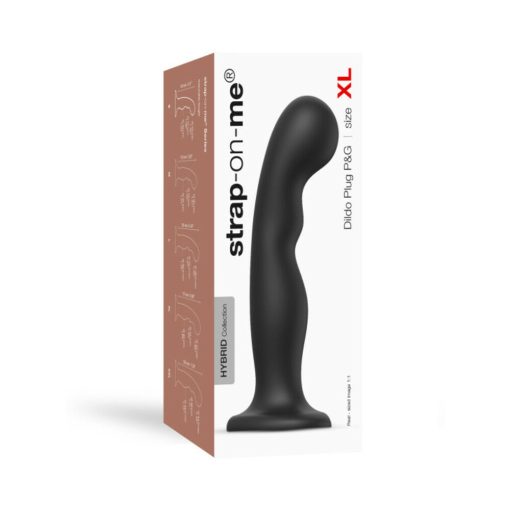 Strap-On-Me Hybrid Collection Silicone Dildo Plug P&G Black Xl