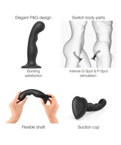 Strap-On-Me Hybrid Collection Silicone Dildo Plug P&G Black Xl