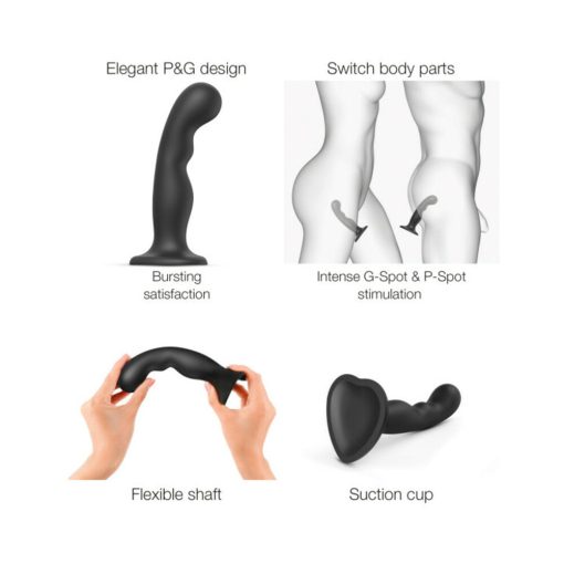 Strap-On-Me Hybrid Collection Silicone Dildo Plug P&G Black Xl - Image 4