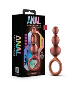 Anal Adventures Matrix Silicone Beaded Loop Plug Copper