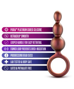 Anal Adventures Matrix Silicone Beaded Loop Plug Copper