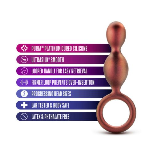 Anal Adventures Matrix Silicone Duo Loop Plug Copper - Image 4