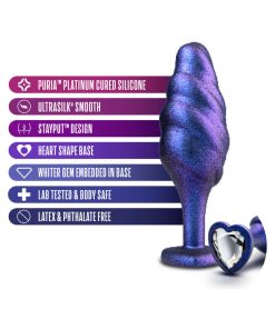 Anal Adventures Matrix Silicone Bumped Bling Plug Sapphire