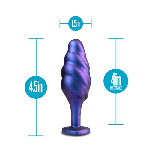 Anal Adventures Matrix Silicone Bumped Bling Plug Sapphire - Image 4