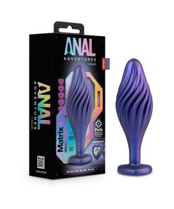 Anal Adventures Matrix Silicone Swirling Bling Plug Sapphire