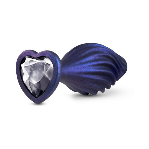Anal Adventures Matrix Silicone Swirling Bling Plug Sapphire - Image 4