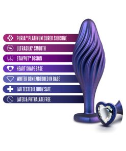 Anal Adventures Matrix Silicone Swirling Bling Plug Sapphire
