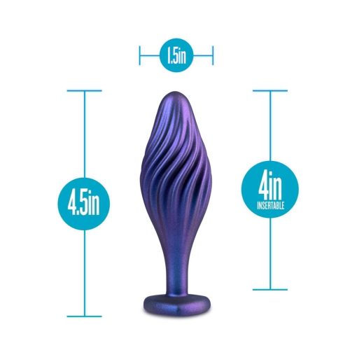 Anal Adventures Matrix Silicone Swirling Bling Plug Sapphire - Image 6