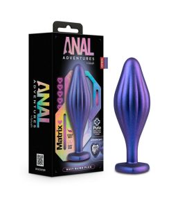 Anal Adventures Matrix Silicone Wavy Bling Plug Sapphire