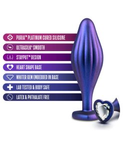 Anal Adventures Matrix Silicone Wavy Bling Plug Sapphire