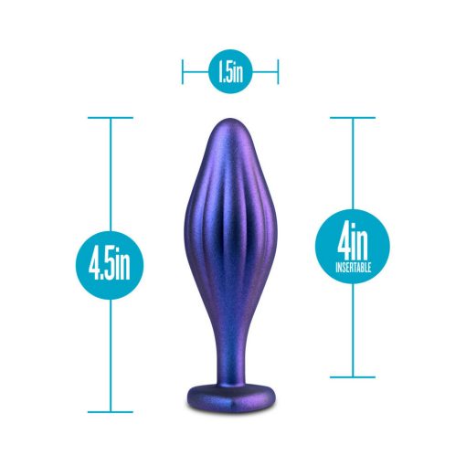 Anal Adventures Matrix Silicone Wavy Bling Plug Sapphire - Image 4