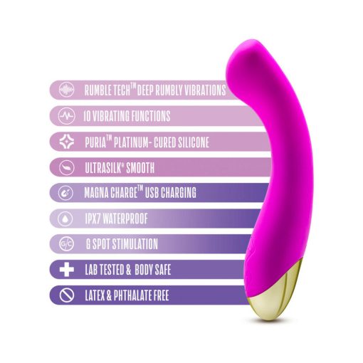 Aria Bangin' Af Rechargeable Silicone G-Spot Vibrator Purple - Image 4