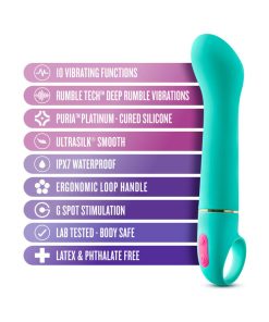 Aria Flirty Af Silicone G-Spot Vibrator Teal