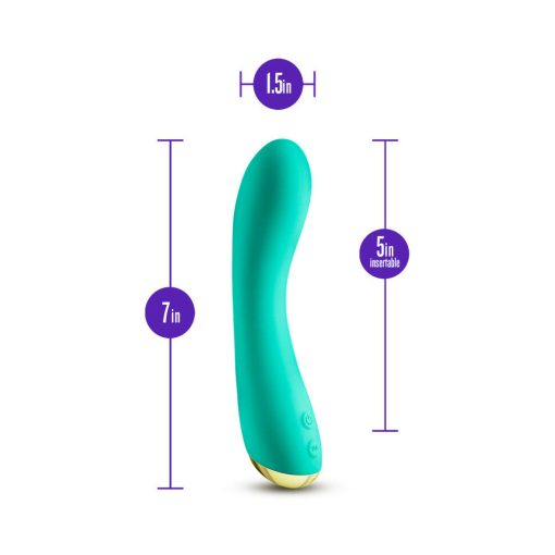 Aria Luscious Af Rechargeable Silicone G-Spot Vibrator Teal - Image 5