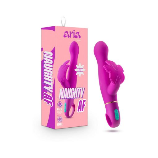 Aria Naughty Af Silicone Dual Stimulation Vibrator Plum