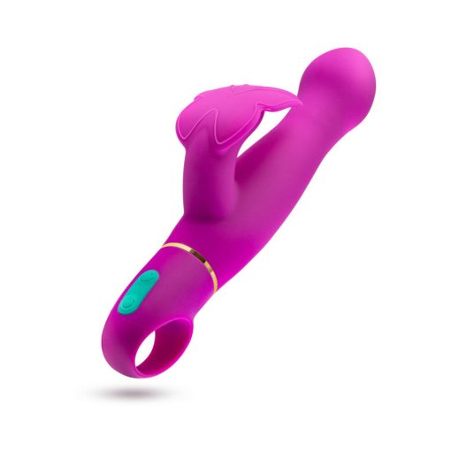 Aria Naughty Af Silicone Dual Stimulation Vibrator Plum - Image 2