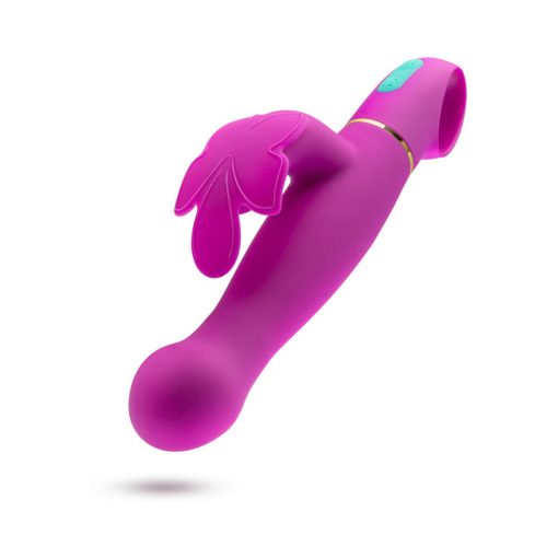 Aria Naughty Af Silicone Dual Stimulation Vibrator Plum - Image 3