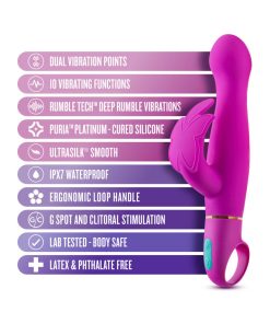 Aria Naughty Af Silicone Dual Stimulation Vibrator Plum