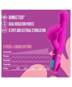 Aria Naughty Af Silicone Dual Stimulation Vibrator Plum