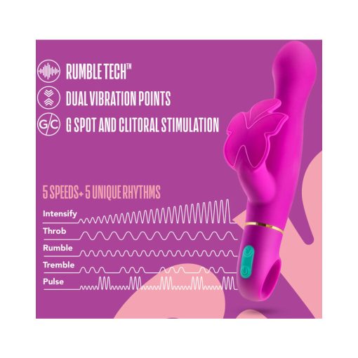 Aria Naughty Af Silicone Dual Stimulation Vibrator Plum - Image 7