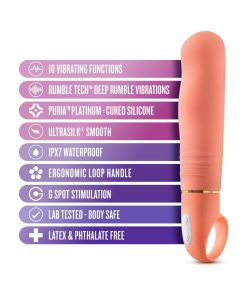 Aria Smokin' Af Silicone Vibrator Coral