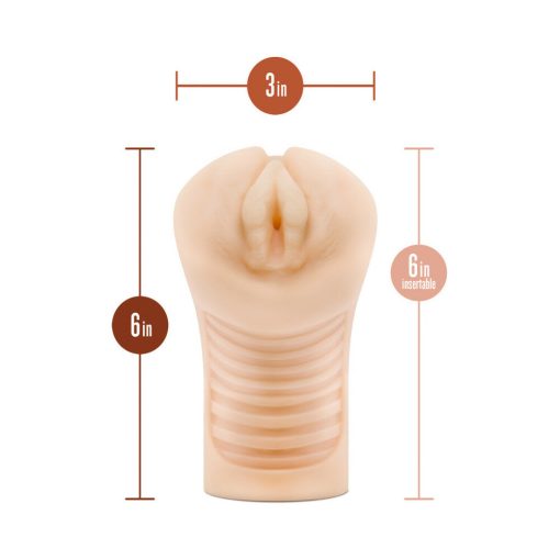 M Elite Soft + Wet Annabella Vagina Stroker With Bullet Vibrator Beige - Image 6