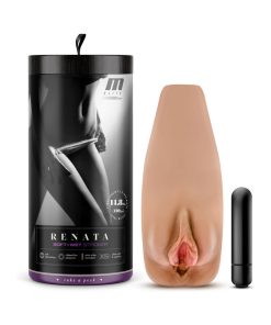 M Elite Soft + Wet Renata Vagina Stroker With Bullet Vibrator Tan