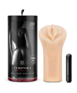 M Elite Soft + Wet Veronika Vagina Stroker With Bullet Vibrator Beige