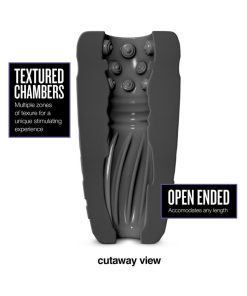 M Elite Platinum Gript Silicone Stroker Black
