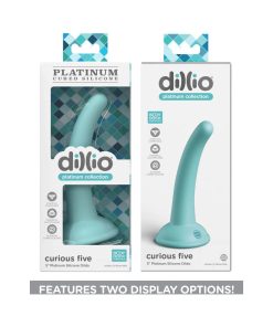 Dillio Platinum Collection Curious Five 5 In. Silicone Dildo Teal