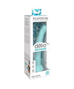 Dillio Platinum Collection Slim Seven 7 In. Silicone Dildo Teal