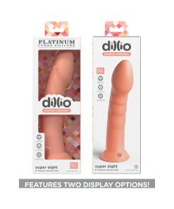 Dillio Platinum Collection Super Eight 8 In. Silicone Dildo Peach